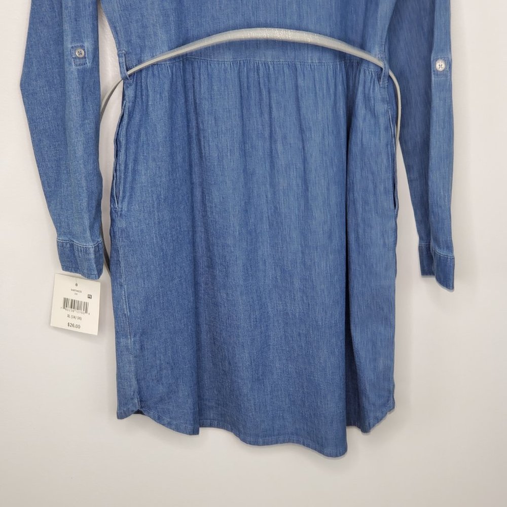 Falls Creek Girls Belted Chambray Denim Shirt Dress NEW NWT Size XL (14/16) - Picture 6 of 10